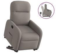 vidaXL Sillón reclinable elevable tela gris taupe
