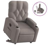 vidaXL Sillón reclinable elevable tela gris taupe