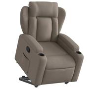 vidaXL Sillón elevable reclinable para ancianos, asiento ajustable, tela gris taupe