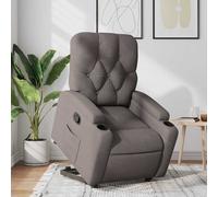 vidaXL Sillón reclinable elevable tela gris taupe