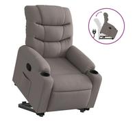vidaXL Sillón reclinable elevable en tela gris taupe