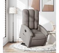 vidaXL Sillón reclinable elevable tela gris taupe