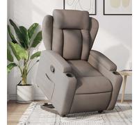 vidaXL Sillón elevable reclinable para ancianos, asiento ajustable, tela gris taupe