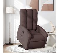 vidaXL Sillón reclinable elevable tela marrón oscuro