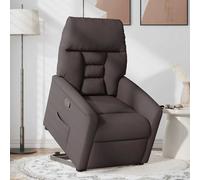 vidaXL Sillón reclinable elevable tela marrón oscuro