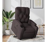 vidaXL Sillón reclinable elevable tela marrón oscuro