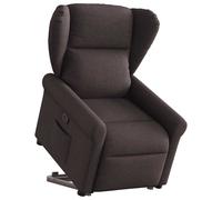 vidaXL Sillón reclinable elevable tela marrón oscuro
