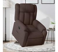 vidaXL Sillón reclinable elevable tela marrón oscuro