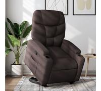 vidaXL Sillón reclinable elevable tela marrón oscuro