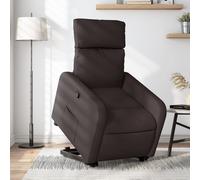 vidaXL Sillón reclinable elevable tela marrón oscuro