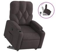 vidaXL Sillón reclinable elevable tela marrón oscuro