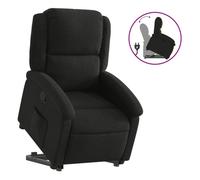 vidaXL Sillón reclinable elevable de tela negra