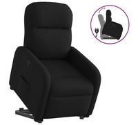 vidaXL Sillón reclinable elevable tela negro