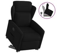 vidaXL Sillón reclinable elevable tela negro