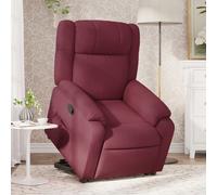 vidaXL Sillón reclinable elevable tela rojo tinto