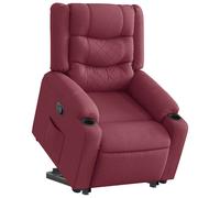 vidaXL Sillón reclinable elevable tela rojo tinto