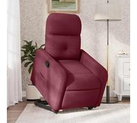 vidaXL Sillón reclinable elevable tela rojo tinto
