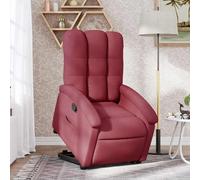 vidaXL Sillón reclinable elevable tela rojo tinto