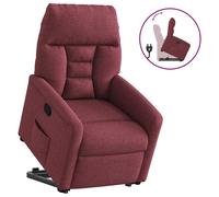 vidaXL Sillón reclinable elevable tela rojo tinto
