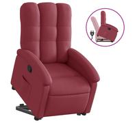 vidaXL Sillón reclinable elevable tela rojo tinto