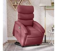 vidaXL Sillón reclinable elevable tela rojo tinto