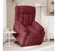 vidaXL Sillón reclinable elevable tela rojo tinto