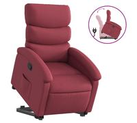 vidaXL Sillón reclinable elevable tela rojo tinto