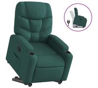 vidaXL Sillón reclinable elevable tela verde oscuro