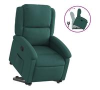 vidaXL Sillón reclinable elevable de tela - verde oscuro