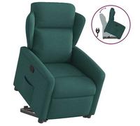 Vidaxl Sillón Reclinable Elevable Tela Verde Oscuro