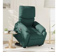 vidaXL Sillón reclinable elevable tela verde oscuro
