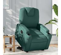 vidaXL Sillón reclinable elevable – Asiento ajustable para ancianos, tela verde oscuro