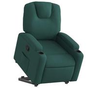 vidaXL Sillón reclinable elevable – Asiento ajustable para ancianos, tela verde oscuro