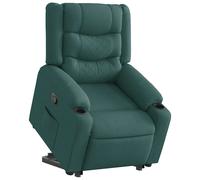 vidaXL Sillón reclinable elevable tela verde oscuro