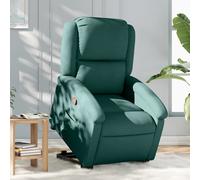 vidaXL Sillón reclinable elevable tela verde oscuro