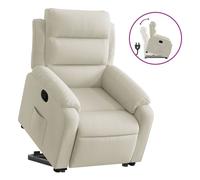 vidaXL Sillón reclinable elevable terciopelo crema