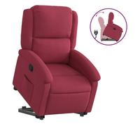 vidaXL Sillón reclinable elevable terciopelo rojo tinto