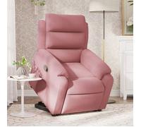 vidaXL Sillón reclinable elevable terciopelo rosa