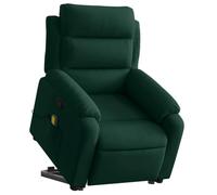 vidaXL Sillón reclinable elevable terciopelo – Verde oscuro