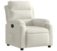 vidaXL Sillón Reclinable, Silla con Respaldo Reposabrazos, Butaca de Relax Descanso TV, Asiento Ajustable para Casa, Terciopelo Blanco Crema