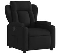 vidaXL Sillón Reclinable, Silla con Respaldo Reposabrazos, Sillón de Televisión Relax Descanso, Asiento para Salón Hogar, Tela Negro