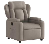 vidaXL Sillón Reclinable, Silla con Respaldo Reposabrazos, Sillón de Televisión Relax Descanso, Asiento para Salón Hogar, Tela Gris Taupe