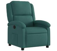 vidaXL Sillón Reclinable, Silla con Respaldo Reposabrazos, Sillón de Televisión Relax Descanso, Asiento para Salón Hogar, Tela Verde Oscuro