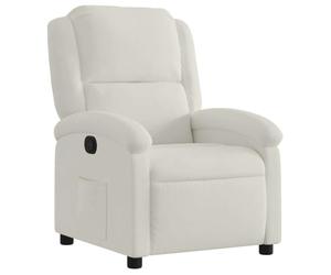 vidaXL Sillón Reclinable, Silla con Respaldo Reposabrazos, Sillón de Televisión Relax Descanso, Asiento para Salón Hogar, Terciopelo Blanco Crema