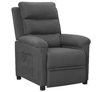 vidaXL Sillón Reclinable Silla Sofá Asiento Butaca Orejero Reposapiés Ajustable Sala de Estar Salón Oficina Muebles de Tela Gris Oscuro