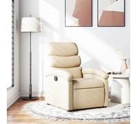 vidaXL Sillón reclinable tapizado en tela color crema