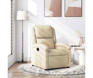 vidaXL Sillón reclinable tapizado en tela color crema