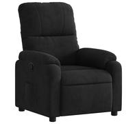 vidaXL Sillón reclinable en tela de microfibra negro – empuje manual
