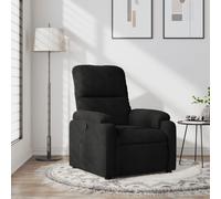 vidaXL Sillón reclinable tela de microfibra negro