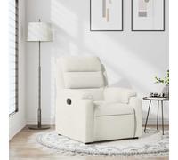vidaXL Sillón reclinable, butaca relax con respaldo y reposabrazos, terciopelo blanco crema